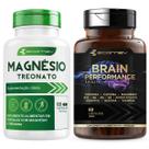 Kit Magnesio Treonato Brain Performance Cafeina Tirosina Taurina Inositol 120Cáps Ecomev