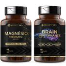 Kit Magnesio Treonato L Tirosina Brain Cafeina Taurina Inositol 120Cáps Ecomev