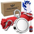 Kit magnético de pesca FINDMAG 454 kg, dupla face, 75 mm de diâmetro Kit magnético de pesca FINDMAG 454 kg, dupla face, 75 mm de diâmetro