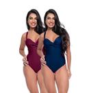 Kit Maiô Feminino Bojo Fixo Transpassado Levanta Busto Praia