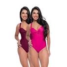 Kit Maiô Feminino Bojo Fixo Transpassado Levanta Busto Praia