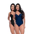 Kit Maiô Feminino Bojo Fixo Transpassado Levanta Busto Praia