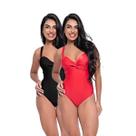 Kit Maiô Feminino Bojo Fixo Transpassado Levanta Busto Praia