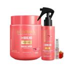Kit Mais brilho 1 Máscara 500ml 1 Spray 100ml + Presente Lourre 15ml