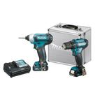 Kit Makita CLX224SAX Furadeira DF333D Impacto TD110D 2 Baterias Carregador e Maleta Profissional