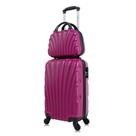 Kit Mala de bordo pink com Frasqueira Dizy Swiss Move Kit Mala de bordo pink com Frasqueira Dizy Swiss Move