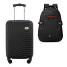 Kit Mala de Bordo Viagem 10kg Rodas 360º Rígida ABS Cadeado Segredo Gladiador A7MB com Mochila Executiva para Notebook