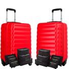 Kit Mala de Viagem 10kg 2 Malas de Viajem Pequenas Vai a Bordo Espaçosa Original Sestini com Garantia Vitalícia e 2 Kits Organizadores