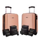Kit Mala de Viagem 10kg 2 Malas de Viajem Pequenas Vai a Bordo Expansível Espaçosa Original Sestini com Garantia Vitalícia e 2 Kits Organizadores