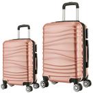 Kit Mala de Viagem 2 Peças Bordo e M - C/ 4 Rodinhas 360º Azul