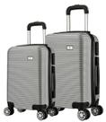 Kit Mala de Viagem 2 Peças Bordo e M - C/ 4 Rodinhas 360º Rosa Ouro