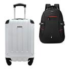 Kit Mala de Viagem Bordo Tamanho PP Rígida em ABS Cadeado Segredo Rodas 360º Gladiador A5MB2 com Mochila Executiva Kit Mala de Viagem Bordo Tamanho PP Rígida em ABS Cadeado Segredo Rodas 360º Gladiador A5MB2 com Mochila Executiva