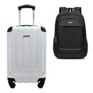 Kit Mala de Viagem Bordo Tamanho PP Rígida em ABS Cadeado Segredo Rodas 360º Gladiador A5MB2 com Mochila Executiva Kit Mala de Viagem Bordo Tamanho PP Rígida em ABS Cadeado Segredo Rodas 360º Gladiador A5MB2 com Mochila Executiva