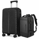 Kit Mala Rigida Viagem 23kg + Mochila Executiva Expansivel Preta