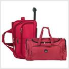 Kit Mala Toronto Média em Tecido com Rodinhas + Mala Duffel Stronger Grande Mundi Vermelho