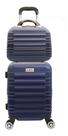 Kit Mala Viagem Pequena Fibra Rígida Com Frasqueira Bordo Anac 4 Rodas 360 Abs Chx