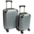Kit Malas Mão Cabine P e PP Leve Resistente Fechadura Segurança Viagem Cinza Clavos