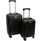 Kit Malas Mão Cabine P e PP Leve Resistente Fechadura Segurança Viagem Preta Clavos
