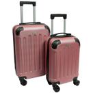 Kit Malas Mão Cabine P e PP Leve Resistente Fechadura Segurança Viagem Rosa Clavos