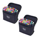 Kit Maleta de Canetinhas para Colorir 60 Cores Ponta Dupla Estojo de Canetas 120 Unidades