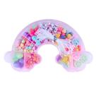 Kit Maleta de Miçangas Infantil para Fazer Colar Pulseiras Bijuterias Pulseiras Artes Arco-Íris Colorida Kwaii