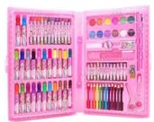 Kit Maleta Escolar Princesa Com 86 pçs Canetinhas Coloridas.
