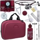 Kit Maleta Fisioterapia lisa Goniômetro Pequeno Grande Martelo Buck Adipômetro Premium
