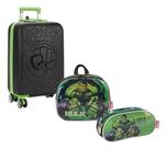 Kit Malinha Escolar Mala Bordo Infantil Hulk Rodinhas 360