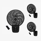 Kit mallory - 3 ventiladores parede smart control 40cm diâmetro com controle pr-gr - 127v