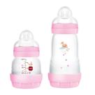 Kit Mam Mamadeira Anticólica Easy Start Rosa 130ml 260ml
