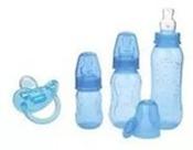Kit Mamadeira Aquarela+chupeta Silicone Bico Orto Kuka Azul fº2