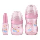 Kit Mamadeira Lillo Bico Super Redondo Super Evolution Primeiros Passos C/3un Rosa