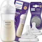 Kit Mamadeira Philips Avent Pétala 330 Ml Bico Nº4 Fluxo Rápido e 2 Bicos Nº5 Fluxo Extra Rápido