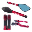 Kit Manete Manopla Retrovisor Pop 100 Pop 110 Gravado Laser