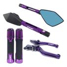 Kit Manete Manopla Retrovisor Pop 100 Pop 110 Gravado Laser