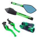 Kit Manete Retrovisor Esportivo Lander 250 Gravado A Laser