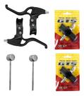 Kit Manetes De Freio Bike + 2x Pastilhas E 2x De Cabo De Aço Kit Manetes De Freio Bike + 2x Pastilhas E 2x De Cabo De Aço