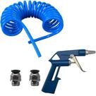 Kit Mangueira Espiral Tubo Pu 6mm X 5 Metros e Bico de ar