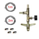 Kit Mangueira Flexíveis de aço 2m a 5m Registro Alta Pressão Tamanho:1m+2m