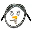 Kit Mangueira Flexível Gas 2,00m + Registro Bico Fogão Cook