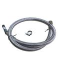 Kit mangueira flexivel prata 1m tm x rosca 1/2 para gás + 1 abraçadeira