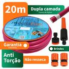 KIT mangueira Jardim 20M Rosa Trama Nylon pronto uso Mazaflex