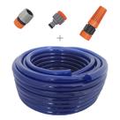 Kit mangueira siliconada para jardim azul 30m com engate rapido e esguicho rosqueavel tramontina