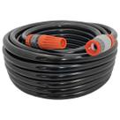 Kit mangueira siliconada para jardim preta 20m com engate rapido e esguicho rosqueavel tramontina