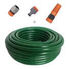 Kit mangueira siliconada para jardim verde 30m com engate rapido e esguicho rosqueavel tramontina