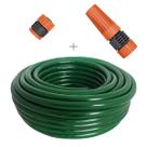 Kit mangueira siliconada resistente ao sol 30m flexivel para jardim verde com esguicho e engate rosqueavel tramontina