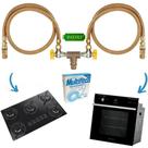 Kit Mangueiras Cobre Instalação Gás Encanado Cooktop Forno