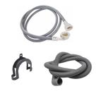 Kit Mangueiras Entrada e Saída De Água + Suporte Curvo