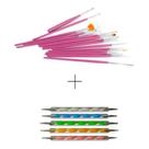Kit Manicure 15 Pincéis + 10 Boleadores Em 5 Pincéis