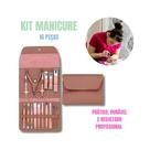 Kit Manicure 16 Peças Profissional Alicate Removedor De Cutícula Cortador De Unha Aço Inoxidável